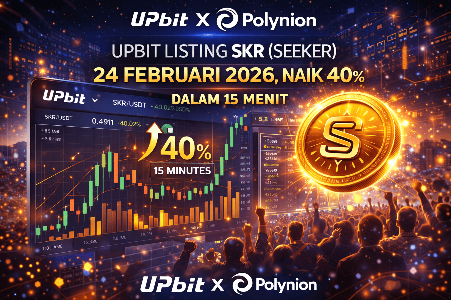 Upbit Listing SKR 24 Feb 2026, Naik 40%